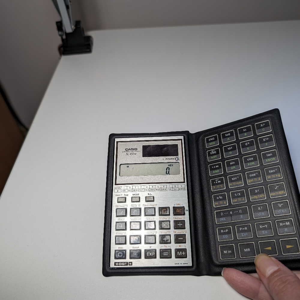 VTG 1980s Casio Scientific Calculator #FX-451M Keypad Case Solar, Original Owner